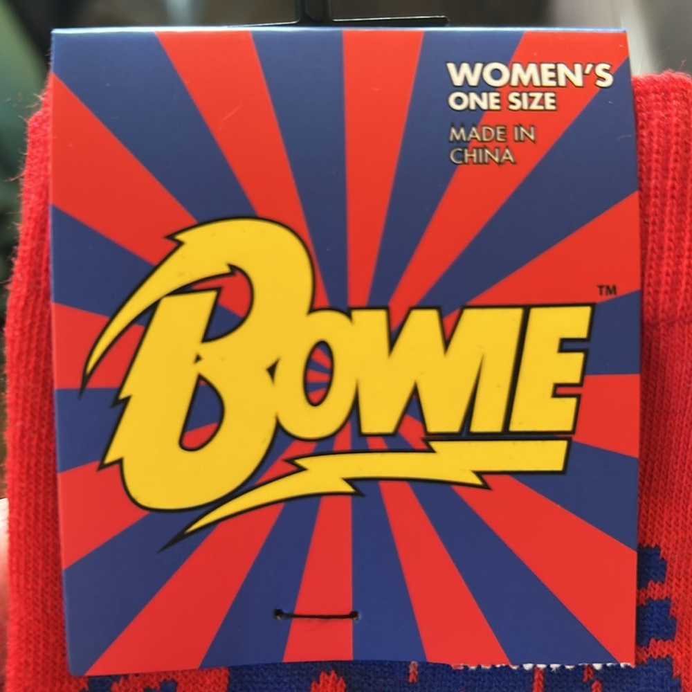David Bowie Socks One Pair Unisex Size US 6-9.5 Womens NWT Officially Licensed - Picture 2 of 6
